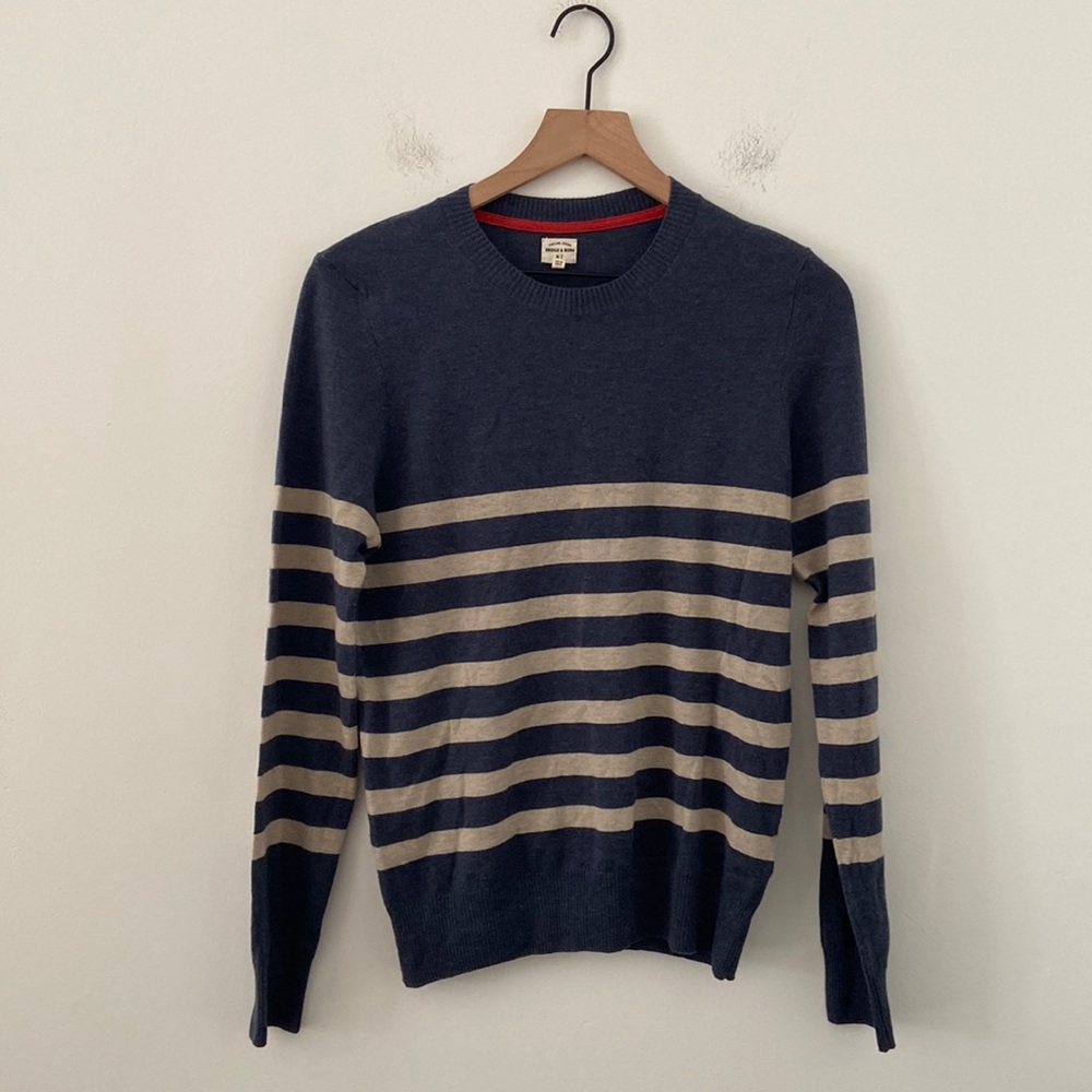 BRIDGE & BURN Tate Striped Sweater in Navy